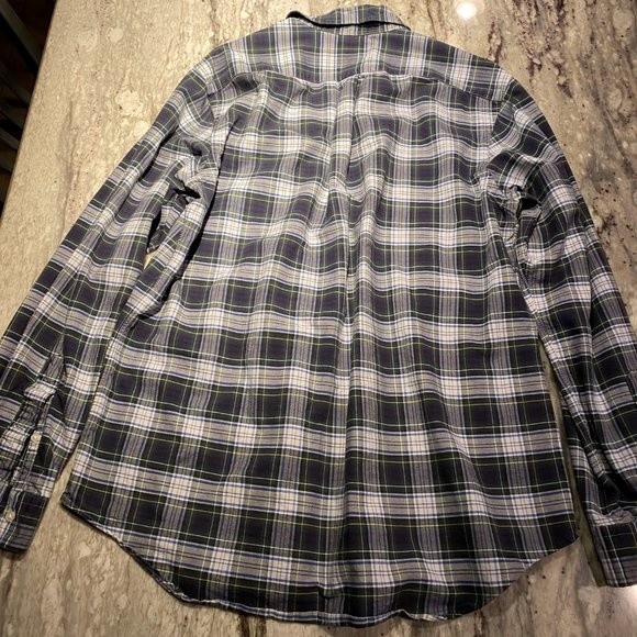 Ralph Lauren, Men's L, Long Sleeve,100% Cotton, Blue, green, yellow stripe - Picture 6 of 6